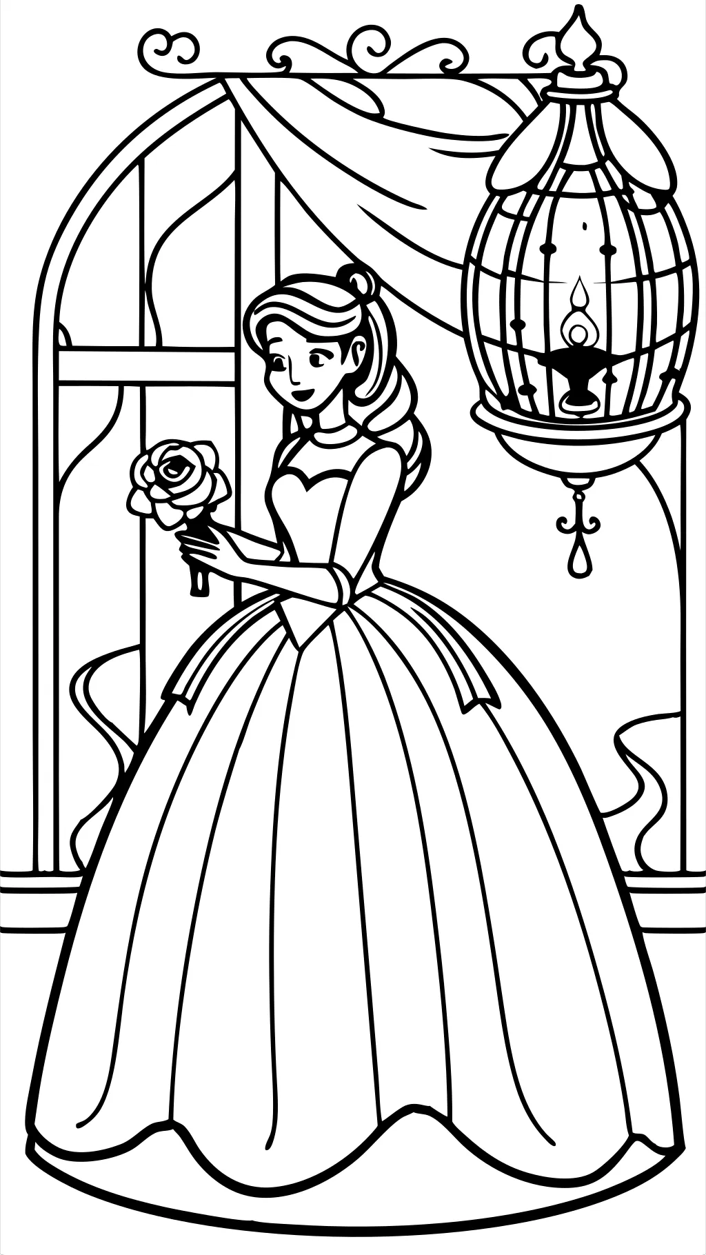 Página para colorear de Belle Beauty and the Beast